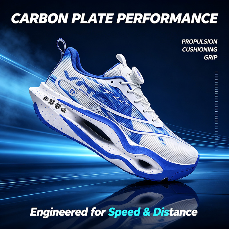 Carbon Plate Marathon Racing Shoes - รองเท้าวิ่งคาร์บอนเพลทสำหรับผู้ชาย รองเท้ากีฬามาราธอนระดับมืออาชีพ รองเท้ากีฬาดูดซับแรงกระแทก กันลื่น สำหรับฝึกซ้อมและแข่งขัน