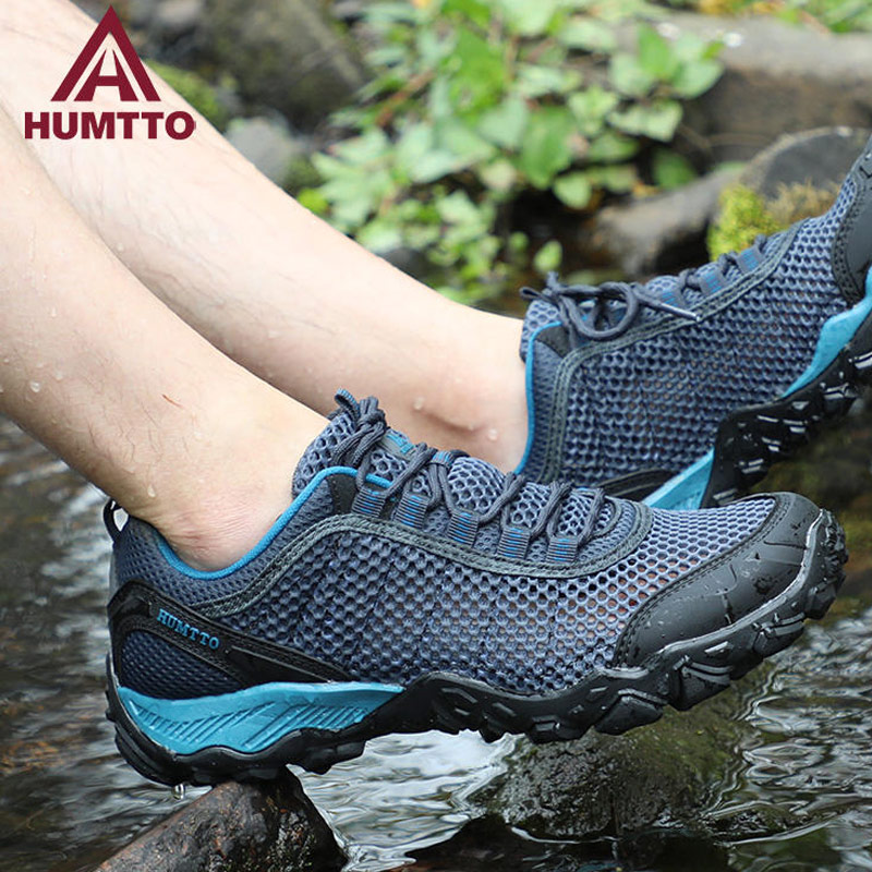 Reflective Night Running Shoes - Humtto รองเท้าเดินกลางแจ้งผู้ชายรองเท้าเดินป่าผู้หญิงรองเท้าเดินป่ารองเท้าวิ่งรองเท้า Breathable กีฬากลางแจ้งรองเท้าผ้าใบลําลอง