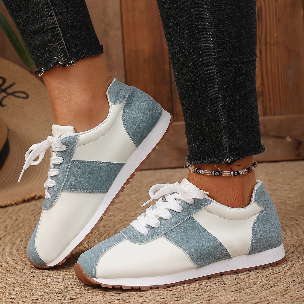 รองเท้าผ้าใบผู้หญิงแบบสีตัดต่อ - Sneakers บทวิจารณ์และราคา